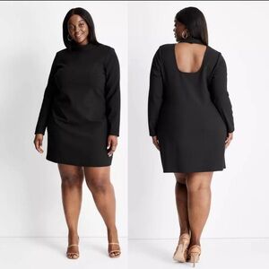 Future Collective mock neck open back mini dress